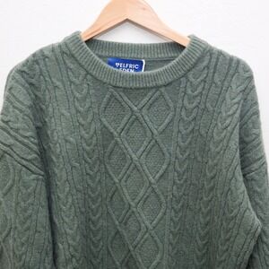 Aelfric Eden Womens‎ Sz XL Green Arcrylic Blend Cable Knit Pullover Sweater NWT